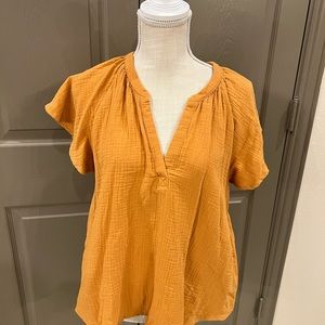 Mustard gauze top